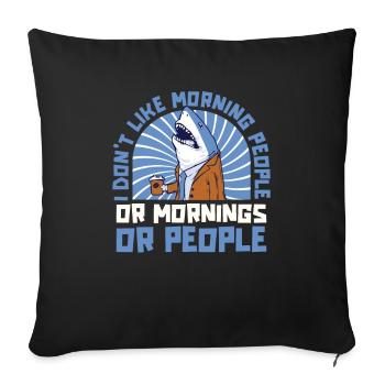 Shark - Sofa pillowcase 17,3'' x 17,3'' (45 x 45 cm) - black - Front
