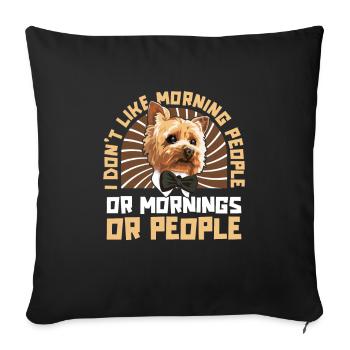 Yorkshire Terrier Dog - Sofa pillowcase 17,3'' x 17,3'' (45 x 45 cm) - black - Front