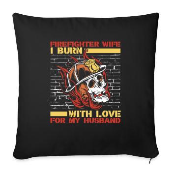 Pompier volontaire Pompier - Housse de coussin décorative 45 x 45 cm - noir - Devant