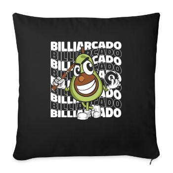 Billiards 8-ball - Sofa pillowcase 17,3'' x 17,3'' (45 x 45 cm) - black - Front