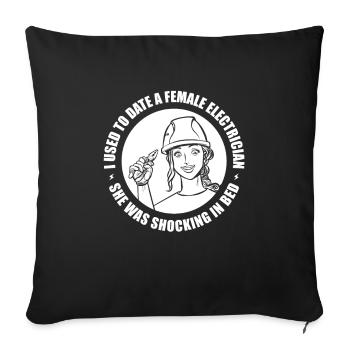 Électricien Ingénieur électricien Technicien en électronique - Housse de coussin décorative 45 x 45 cm - noir - Devant