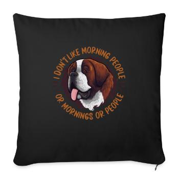 Chien Bernhadiner - Housse de coussin décorative 45 x 45 cm - noir - Devant