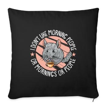 Chinchilla - Housse de coussin décorative 45 x 45 cm - noir - Devant