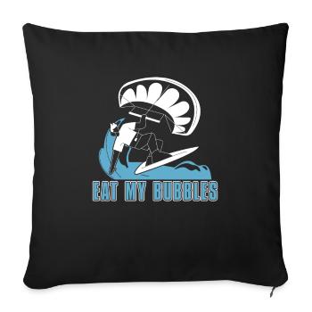 Kitesurfing Kiteboarding Kite Kite Kiten - Sofa pillowcase 17,3'' x 17,3'' (45 x 45 cm) - black - Front