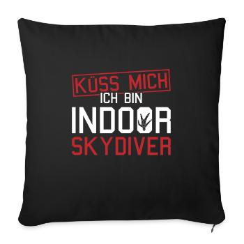 Indoor-Skydiving - Sofakissenbezug 45 x 45 cm - Schwarz - Vorne