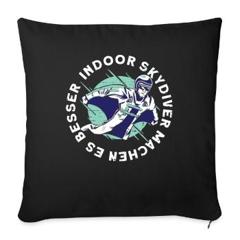 Indoor-Skydiving - Sofakissenbezug 45 x 45 cm - Schwarz - Vorne