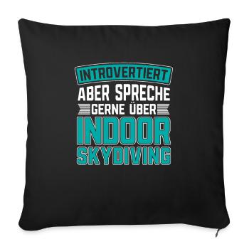 Indoor-Skydiving - Sofakissenbezug 45 x 45 cm - Schwarz - Vorne