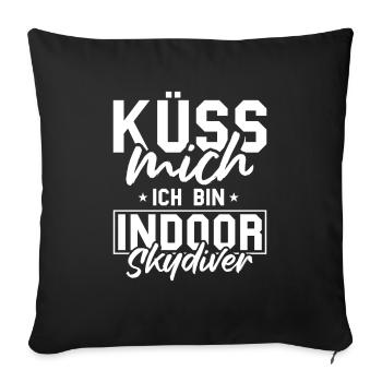 Indoor-Skydiving - Sofakissenbezug 45 x 45 cm - Schwarz - Vorne