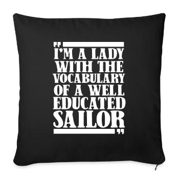 Voilier Voilier Sailor - Housse de coussin décorative 45 x 45 cm - noir - Devant