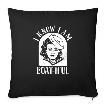 Voilier Voilier Sailor - Housse de coussin décorative 45 x 45 cm - noir - Devant