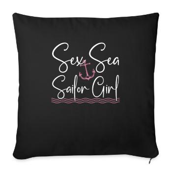 Seglen Segelboot Segler - Sofakissenbezug 45 x 45 cm - Schwarz - Vorne