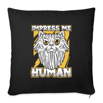 Cat Rental Cat Domestic Cat - Sofa pillowcase 17,3'' x 17,3'' (45 x 45 cm) - black - Front