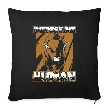 Bison d’Amérique Buffalo - Housse de coussin décorative 45 x 45 cm - noir - Devant