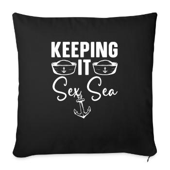 Seglen Segelboot Segler - Sofakissenbezug 45 x 45 cm - Schwarz - Vorne