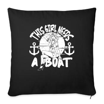 Seglen Segelboot Segler - Sofakissenbezug 45 x 45 cm - Schwarz - Vorne