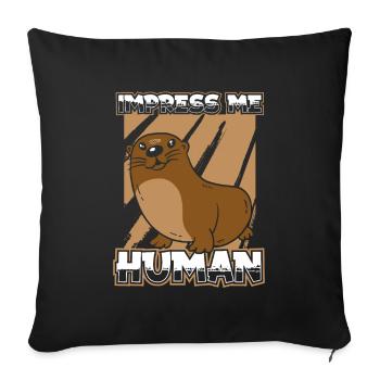Otter - Sofa pillowcase 17,3'' x 17,3'' (45 x 45 cm) - black - Front