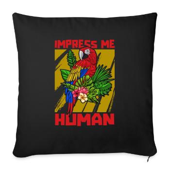 Parrot - Sofa pillowcase 17,3'' x 17,3'' (45 x 45 cm) - black - Front