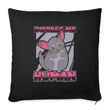 Chinchilla - Housse de coussin décorative 45 x 45 cm - noir - Devant