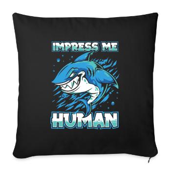 Shark - Sofa pillowcase 17,3'' x 17,3'' (45 x 45 cm) - black - Front
