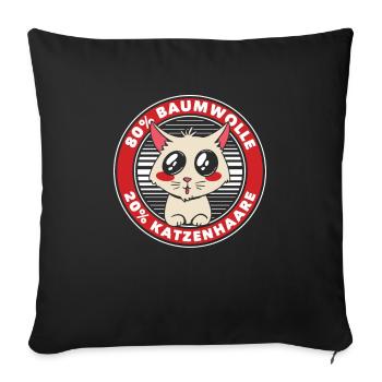 Cat Rental Cat Domestic Cat - Sofa pillowcase 17,3'' x 17,3'' (45 x 45 cm) - black - Front