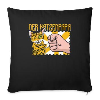 Cat Rental Cat Domestic Cat - Sofa pillowcase 17,3'' x 17,3'' (45 x 45 cm) - black - Front