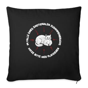 Cat Rental Cat Domestic Cat - Sofa pillowcase 17,3'' x 17,3'' (45 x 45 cm) - black - Front