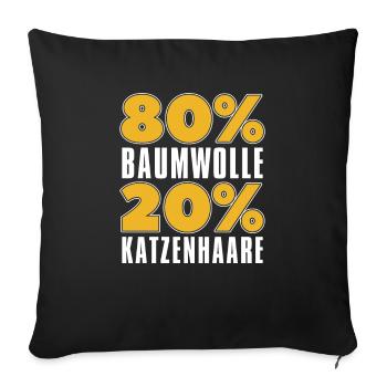 Cat Rental Cat Domestic Cat - Sofa pillowcase 17,3'' x 17,3'' (45 x 45 cm) - black - Front