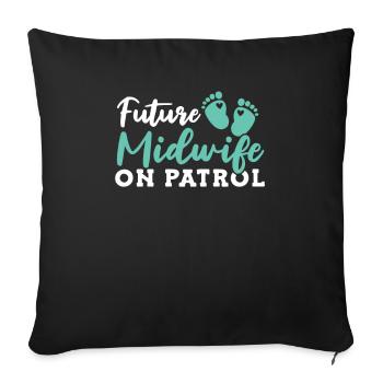 Midwife ObstetricIan - Sofa pillowcase 17,3'' x 17,3'' (45 x 45 cm) - black - Front