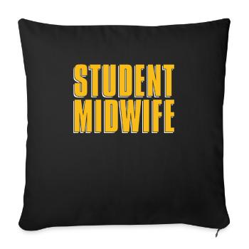 Midwife ObstetricIan - Sofa pillowcase 17,3'' x 17,3'' (45 x 45 cm) - black - Front
