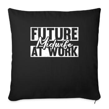 Midwife ObstetricIan - Sofa pillowcase 17,3'' x 17,3'' (45 x 45 cm) - black - Front