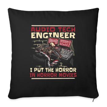 Tontechniker Sound Audio Engineer - Sofakissenbezug 45 x 45 cm - Schwarz - Vorne