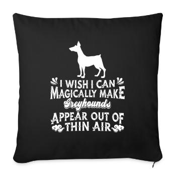 Chien Greyhound - Housse de coussin décorative 45 x 45 cm - noir - Devant
