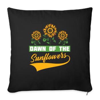 Sunflower - Sofa pillowcase 17,3'' x 17,3'' (45 x 45 cm) - black - Front