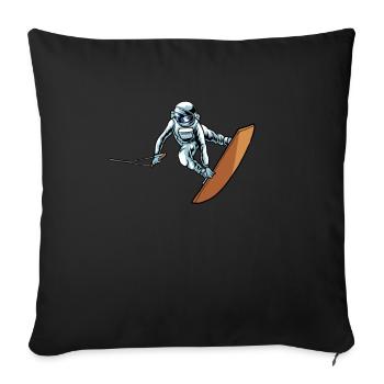 Wakeboard Wakeboarder Astronaut - Sofa pillowcase 17,3'' x 17,3'' (45 x 45 cm) - black - Front