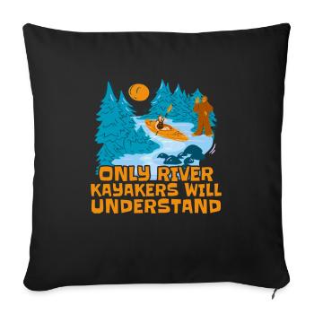 Kayak river kayak - Sofa pillowcase 17,3'' x 17,3'' (45 x 45 cm) - black - Front