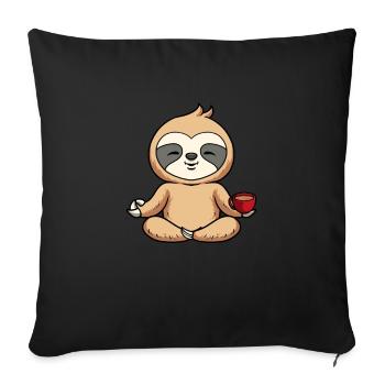 Faultier Faultier-Yoga - Sofakissenbezug 45 x 45 cm - Schwarz - Vorne