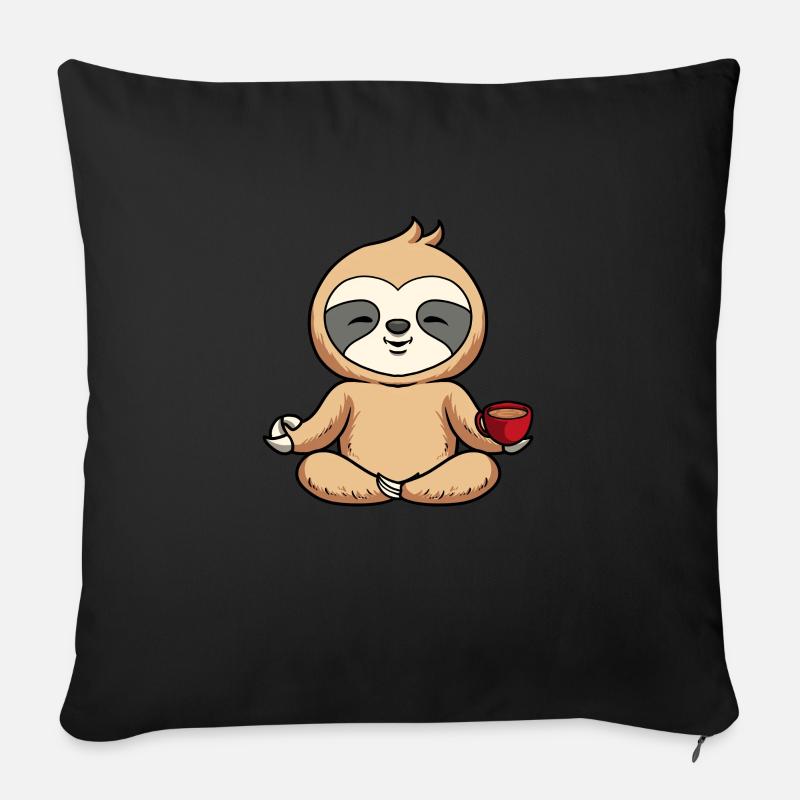 Faultier Faultier-Yoga - Sofakissenbezug 45 x 45 cm - Schwarz