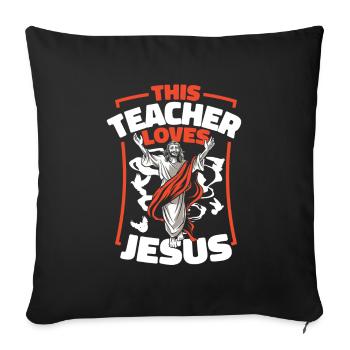 Teacher of Religion Religious Education - Sofa pillowcase 17,3'' x 17,3'' (45 x 45 cm) - black - Front