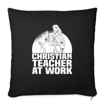 Teacher of Religion Religious Education - Sofa pillowcase 17,3'' x 17,3'' (45 x 45 cm) - black - Front