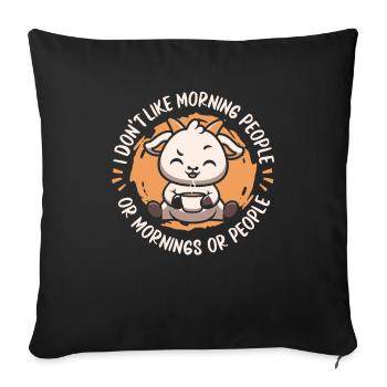 Chèvre - Housse de coussin décorative 45 x 45 cm - noir - Devant