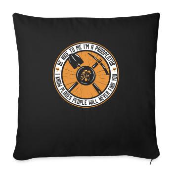 Prospectors Digging Treasure - Sofa pillowcase 17,3'' x 17,3'' (45 x 45 cm) - black - Front