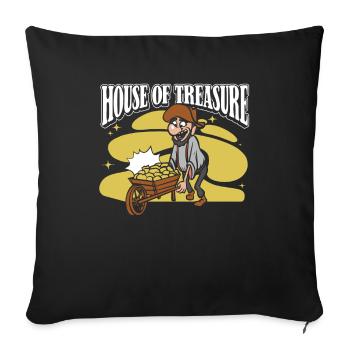Prospectors Digging Treasure - Sofa pillowcase 17,3'' x 17,3'' (45 x 45 cm) - black - Front