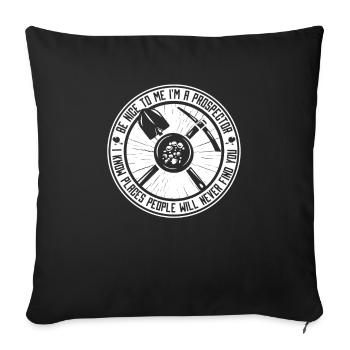 Prospectors Digging Treasure Shovel Pickaxe - Sofa pillowcase 17,3'' x 17,3'' (45 x 45 cm) - black - Front