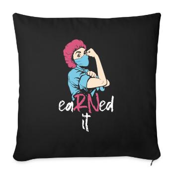 Krankenschwester Earned It Nurse - Sofa pillowcase 17,3'' x 17,3'' (45 x 45 cm) - black - Front