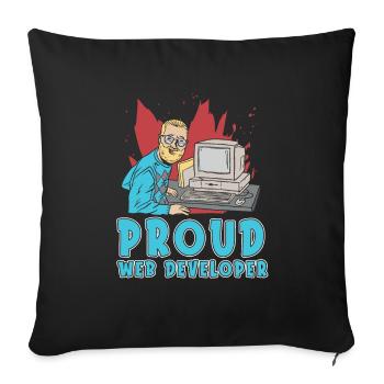 Web Developer Web Developer Web Developer - Sofa pillowcase 17,3'' x 17,3'' (45 x 45 cm) - black - Front