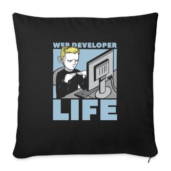 Web Developer Web Developer Web Developer - Sofa pillowcase 17,3'' x 17,3'' (45 x 45 cm) - black - Front
