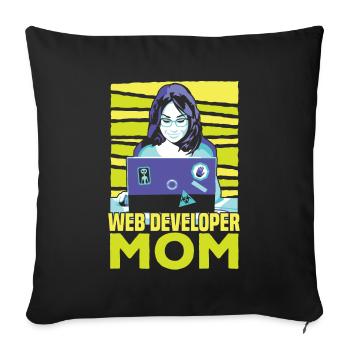 Web Developer Web Developer Web Developer - Sofa pillowcase 17,3'' x 17,3'' (45 x 45 cm) - black - Front