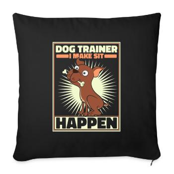 Dresseur de chiens Dresseur de chiens - Housse de coussin décorative 45 x 45 cm - noir - Devant