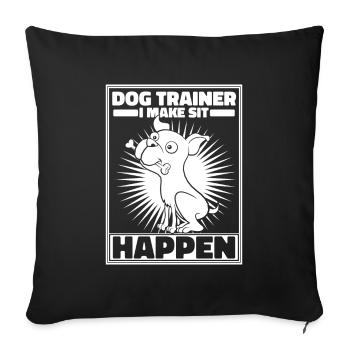 Dresseur de chiens Dresseur de chiens - Housse de coussin décorative 45 x 45 cm - noir - Devant