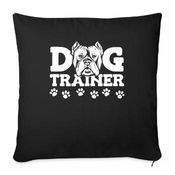 Dresseur de chiens Dresseur de chiens - Housse de coussin décorative 45 x 45 cm - noir - Devant